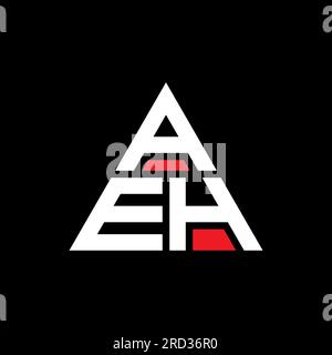 AEH triangle letter logo design with triangle shape. AEH triangle logo design monogram. AEH triangle vector logo template with red color. AEH triangul Stock Vector