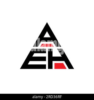 AEH triangle letter logo design with triangle shape. AEH triangle logo design monogram. AEH triangle vector logo template with red color. AEH triangul Stock Vector