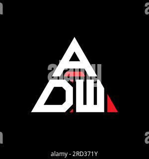 ADW triangle letter logo design with triangle shape. ADW triangle logo design monogram. ADW triangle vector logo template with red color. ADW triangul Stock Vector