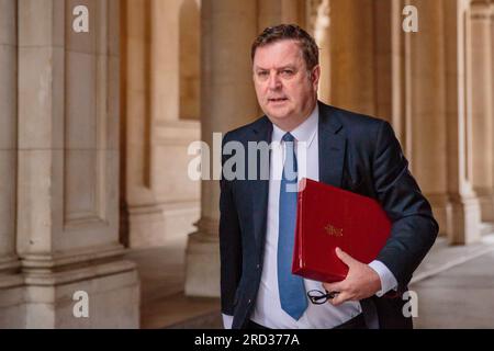Downing Street, London, UK. 18th July 2023.  Mel Stride, Secretary of State for Work and Pensions,  attends the weekly Cabinet Meeting at 10 Downing Street. Photo by Amanda Rose/Alamy Live News Stock Photo