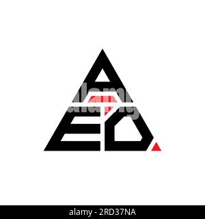 AEO triangle letter logo design with triangle shape. AEO triangle logo design monogram. AEO triangle vector logo template with red color. AEO triangul Stock Vector