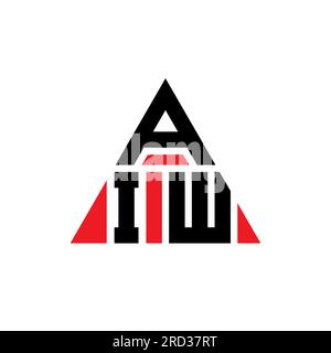 AIW triangle letter logo design with triangle shape. AIW triangle logo design monogram. AIW triangle vector logo template with red color. AIW triangul Stock Vector