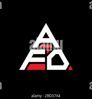 AFO triangle letter logo design with triangle shape. AFO triangle logo design monogram. AFO triangle vector logo template with red color. AFO triangul Stock Vector