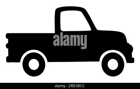 Pickup Truck, van on white background. Isolated illustration. Stock Photo