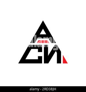 ACN triangle letter logo design with triangle shape. ACN triangle logo design monogram. ACN triangle vector logo template with red color. ACN triangul Stock Vector