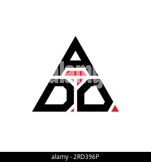 ADO triangle letter logo design with triangle shape. ADO triangle logo design monogram. ADO triangle vector logo template with red color. ADO triangul Stock Vector