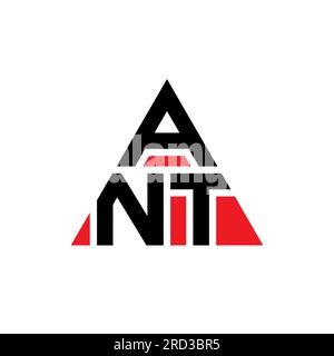 ANT triangle letter logo design with triangle shape. ANT triangle logo design monogram. ANT triangle vector logo template with red color. ANT triangul Stock Vector