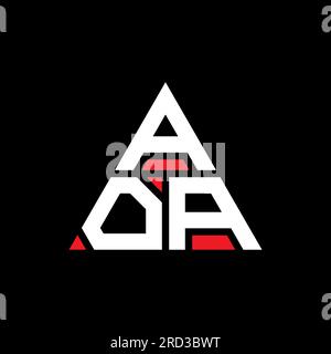 AOA triangle letter logo design with triangle shape. AOA triangle logo design monogram. AOA triangle vector logo template with red color. AOA triangul Stock Vector
