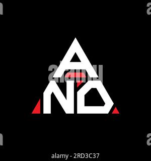 ANO triangle letter logo design with triangle shape. ANO triangle logo design monogram. ANO triangle vector logo template with red color. ANO triangul Stock Vector