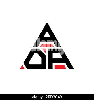 AOA triangle letter logo design with triangle shape. AOA triangle logo design monogram. AOA triangle vector logo template with red color. AOA triangul Stock Vector