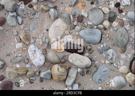 Beach colorful pebbles Stock Photo
