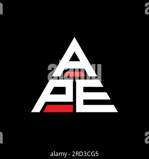 APE triangle letter logo design with triangle shape. APE triangle logo design monogram. APE triangle vector logo template with red color. APE triangul Stock Vector