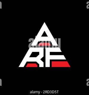 ARF triangle letter logo design with triangle shape. ARF triangle logo design monogram. ARF triangle vector logo template with red color. ARF triangul Stock Vector