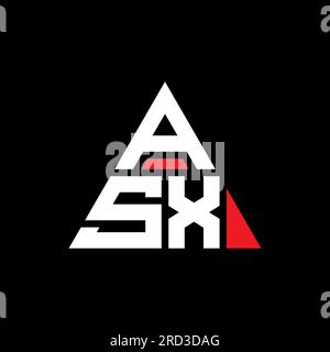 ASX triangle letter logo design with triangle shape. ASX triangle logo design monogram. ASX triangle vector logo template with red color. ASX triangul Stock Vector