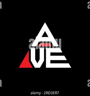 AVE triangle letter logo design with triangle shape. AVE triangle logo design monogram. AVE triangle vector logo template with red color. AVE triangul Stock Vector