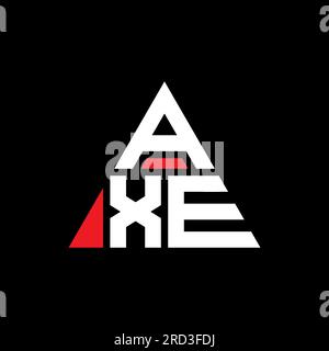 AXE triangle letter logo design with triangle shape. AXE triangle logo design monogram. AXE triangle vector logo template with red color. AXE triangul Stock Vector