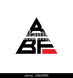 BBF triangle letter logo design with triangle shape. BBF triangle logo design monogram. BBF triangle vector logo template with red color. BBF triangul Stock Vector