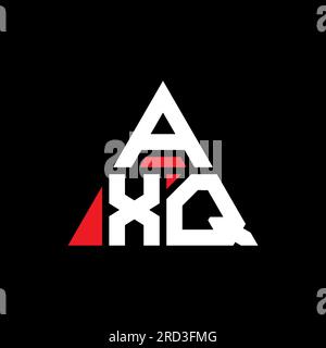 AXQ triangle letter logo design with triangle shape. AXQ triangle logo design monogram. AXQ triangle vector logo template with red color. AXQ triangul Stock Vector