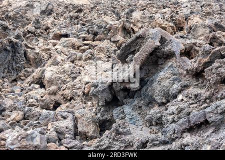 Volcanic rocks in the Timanfaya National Park, located in the municipality of Yaiza, on the Canary Island of Lanzarote, Las Palmas, Spain. Stock Photo
