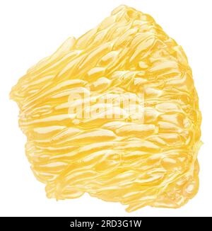 Flesh of pomelo citrus fruit isolated on white background with clipping path. Pomelo pulp. Full depth of field. Stock Photo