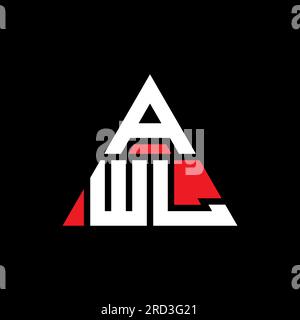 AWL triangle letter logo design with triangle shape. AWL triangle logo design monogram. AWL triangle vector logo template with red color. AWL triangul Stock Vector