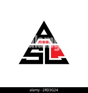 ASL triangle letter logo design with triangle shape. ASL triangle logo design monogram. ASL triangle vector logo template with red color. ASL triangul Stock Vector