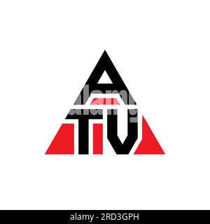 ATV letter logo design with polygon shape. ATV polygon and cube shape ...