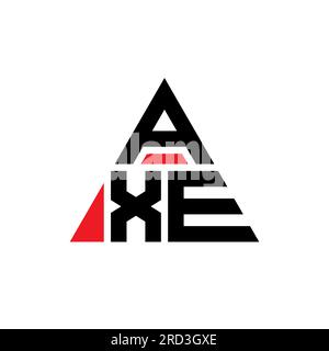 AXE triangle letter logo design with triangle shape. AXE triangle logo design monogram. AXE triangle vector logo template with red color. AXE triangul Stock Vector