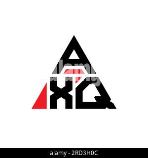 AXQ triangle letter logo design with triangle shape. AXQ triangle logo design monogram. AXQ triangle vector logo template with red color. AXQ triangul Stock Vector