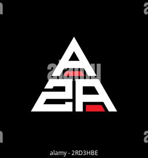 AZA triangle letter logo design with triangle shape. AZA triangle logo design monogram. AZA triangle vector logo template with red color. AZA triangul Stock Vector