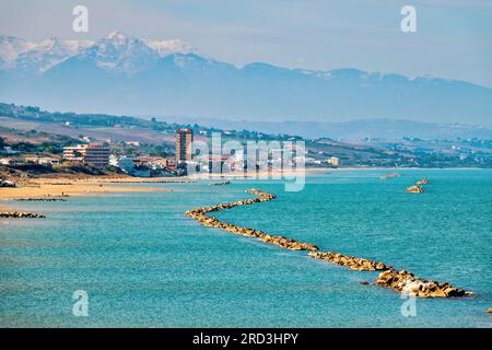 View of the north beach, Termoli, Italy Stock Photo