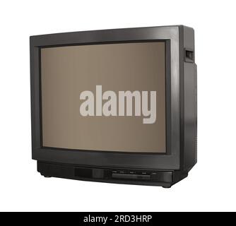 retro tv set on white isolated background Stock Photo