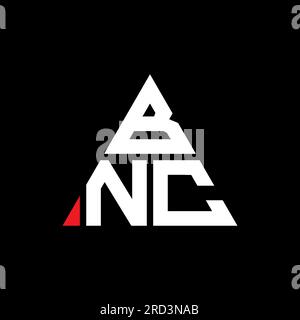 BNC triangle letter logo design with triangle shape. BNC triangle logo design monogram. BNC triangle vector logo template with red color. BNC triangul Stock Vector
