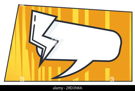 Speech bubble and thunder bolt, comic book style Stock Vector