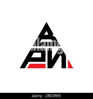 BPN triangle letter logo design with triangle shape. BPN triangle logo design monogram. BPN triangle vector logo template with red color. BPN triangul Stock Vector