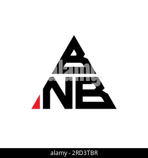 BNB triangle letter logo design with triangle shape. BNB triangle logo design monogram. BNB triangle vector logo template with red color. BNB triangul Stock Vector