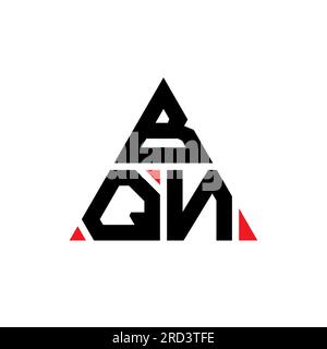 BQN triangle letter logo design with triangle shape. BQN triangle logo design monogram. BQN triangle vector logo template with red color. BQN triangul Stock Vector