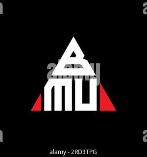 BMU triangle letter logo design with triangle shape. BMU triangle logo ...