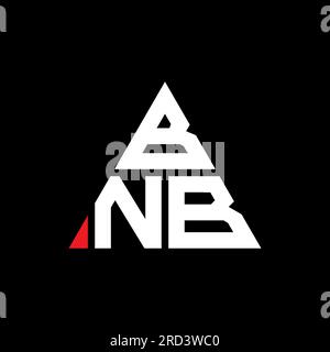 BNB triangle letter logo design with triangle shape. BNB triangle logo design monogram. BNB triangle vector logo template with red color. BNB triangul Stock Vector