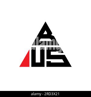 BUS triangle letter logo design with triangle shape. BUS triangle logo design monogram. BUS triangle vector logo template with red color. BUS triangul Stock Vector
