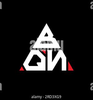 BQN triangle letter logo design with triangle shape. BQN triangle logo design monogram. BQN triangle vector logo template with red color. BQN triangul Stock Vector