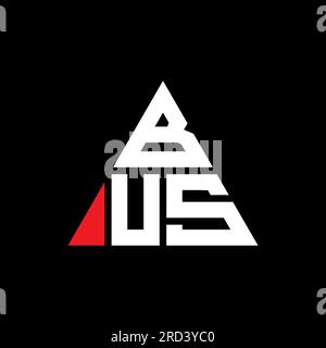 BUS triangle letter logo design with triangle shape. BUS triangle logo design monogram. BUS triangle vector logo template with red color. BUS triangul Stock Vector