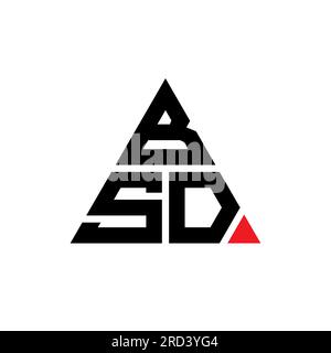 BSD triangle letter logo design with triangle shape. BSD triangle logo ...