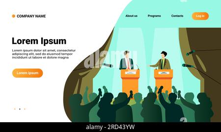 Politicians talking or having debates in front of audience Stock Vector