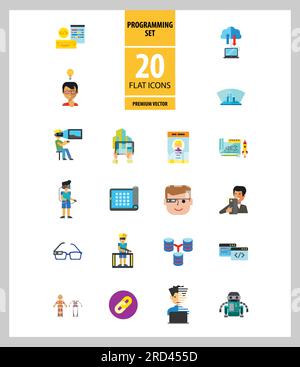 Programming Icon Set Stock Vector