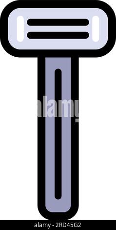 Shaving razor flat color icon. Vector illustration shaver on white background . Vector line icon accessory for shave. Stock Vector