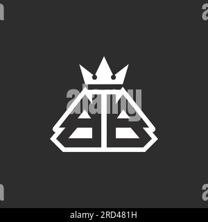 BB logo monogram symbol with crown shape design vector, creative elegant Monogram. Premium Business logo icon. White color on black background Stock Vector
