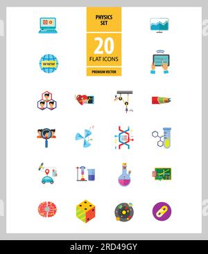 Physics Icon Set Stock Vector
