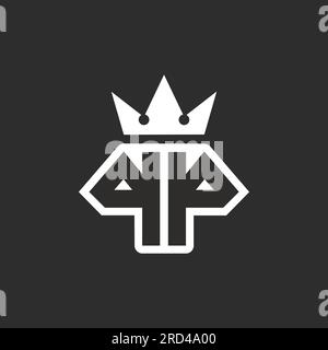 PP logo monogram symbol with crown shape design vector, creative elegant Monogram. Premium Business logo icon. White color on black background Stock Vector