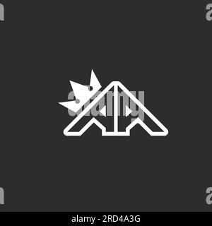 AA logo monogram symbol with crown shape design vector, creative elegant Monogram. Premium Business logo icon. White color on black background Stock Vector